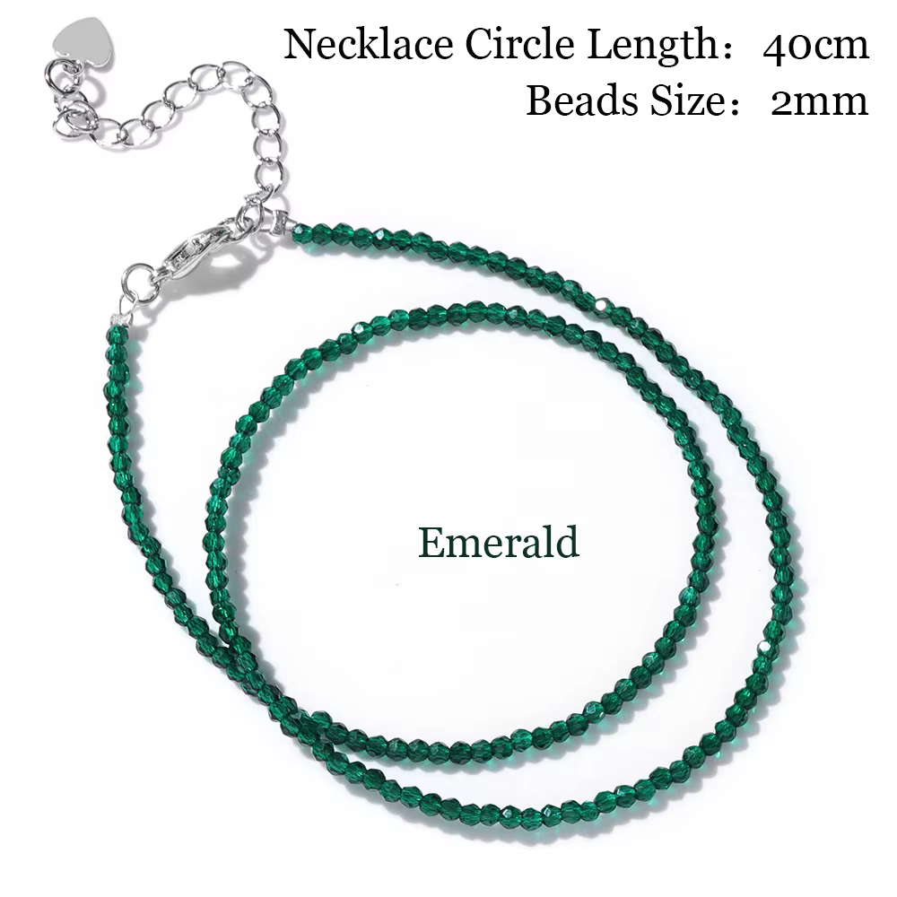 Collier perlé en pierre naturelle, 2mm, fait à la main, Mini grenat, colliers de guérison énergétiqu