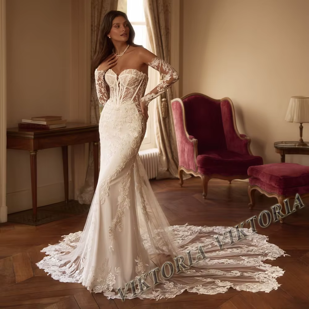 VIKTORIA moderne sirène robes De mariée pour femme mariée chérie bretelles Vestido De Casamento pers
