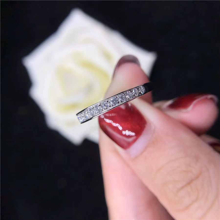 Joli bracelet en or massif 14k, bague de fiançailles en diamant blanc, bijoux de mariage fins, vente