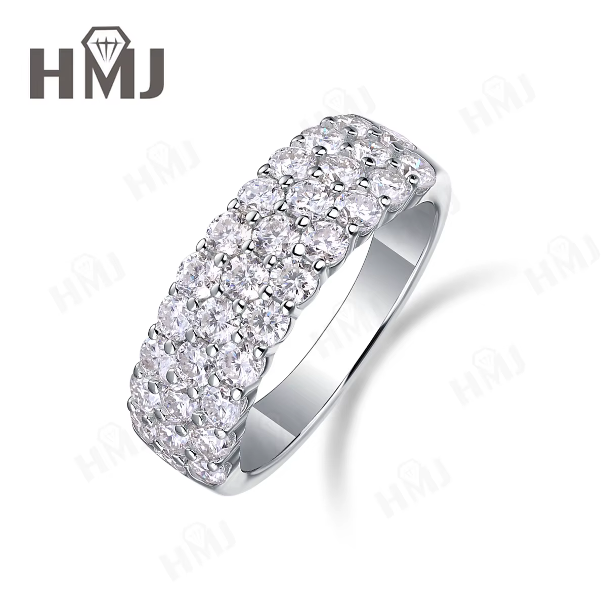 Bague en Moissanite couleur D, clarté VVS1, coupe ronde, en argent Sterling S925, bijoux fins, cadea