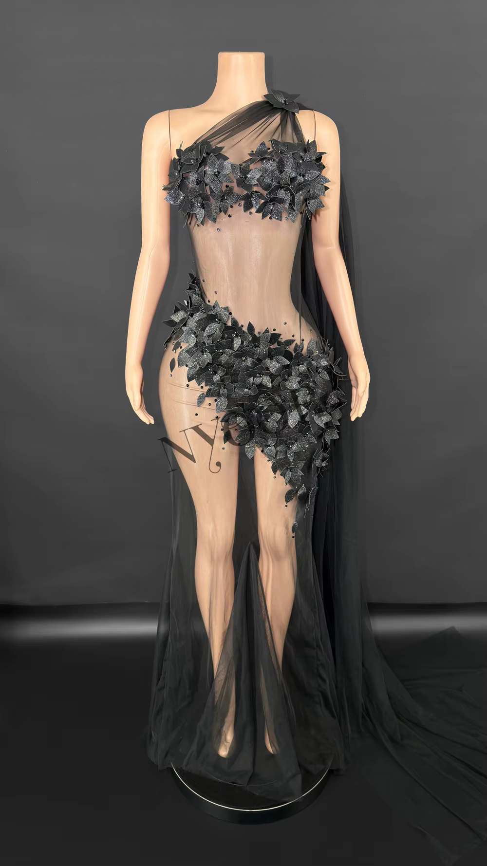 Robe longue à queue transparente pour femmes, Sexy, élégante, pour mariage, soirée, bal d'anniversai