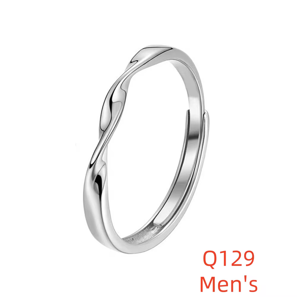 Bague Mobius en argent Sterling 925, bague de Couple incrustée de Zircon Aaa, cadeau d'anniversaire 