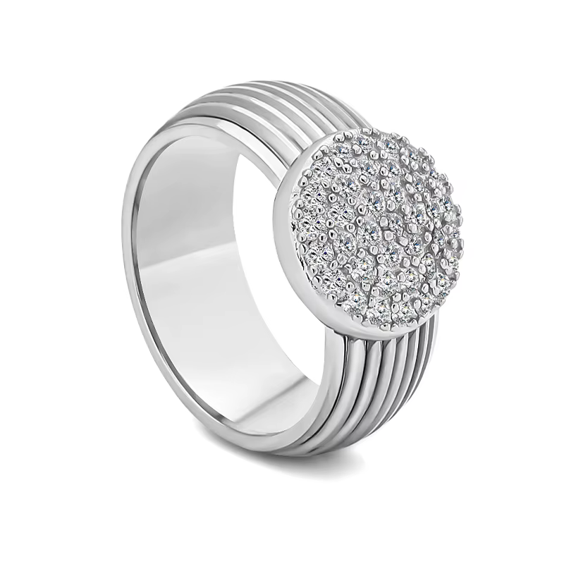 Bagues en Zircon Rose Plaqué Or 18K pour Femme – Bijoux Tendance Minimalistes de Luxe pour Quotidien