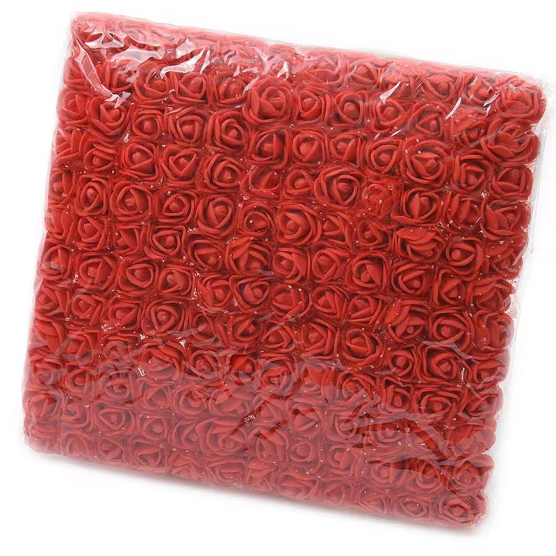144 pièces/2 cm Mini têtes de fleurs en mousse en forme de rose pour bouquet, décoration de mariage,