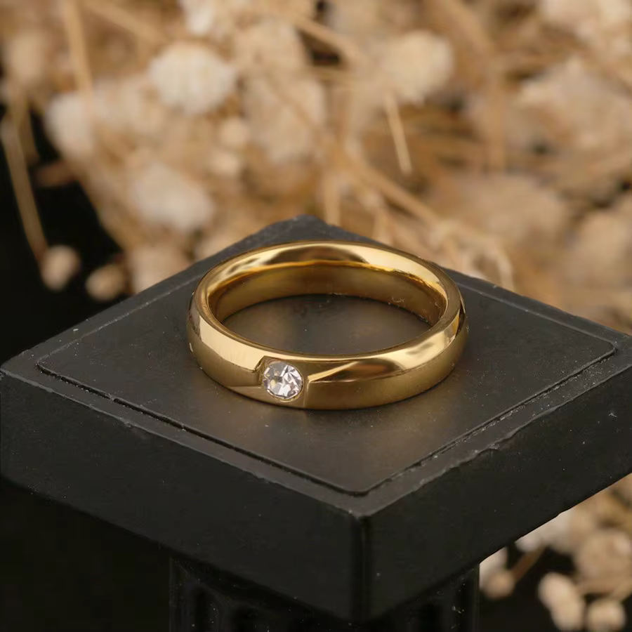 1 bague polyvalente en acier inoxydable couleur or 18 carats, style européen et américain, avec surf