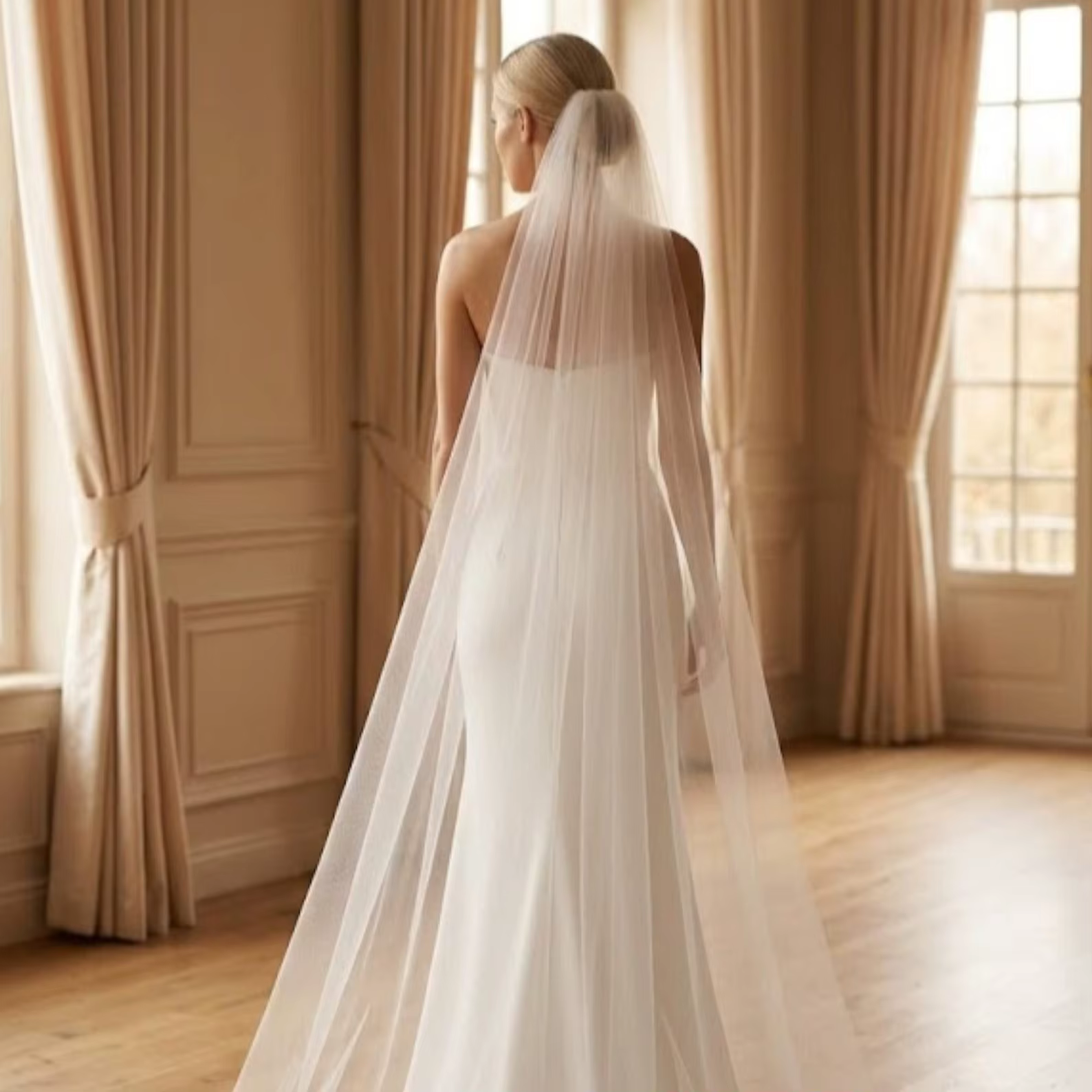 Voile de mariée simple en tulle doux avec peigne, accessoires de voile de mariage, coiffe de mariée