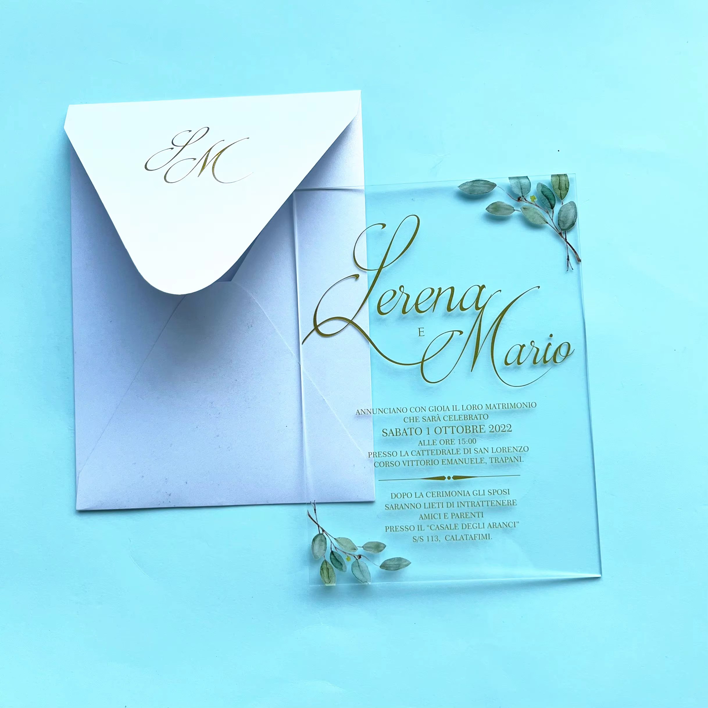 Carte d'invitation de mariage élégante, 10 pièces, avec enveloppe blanche, en plexiglas, idées de fa