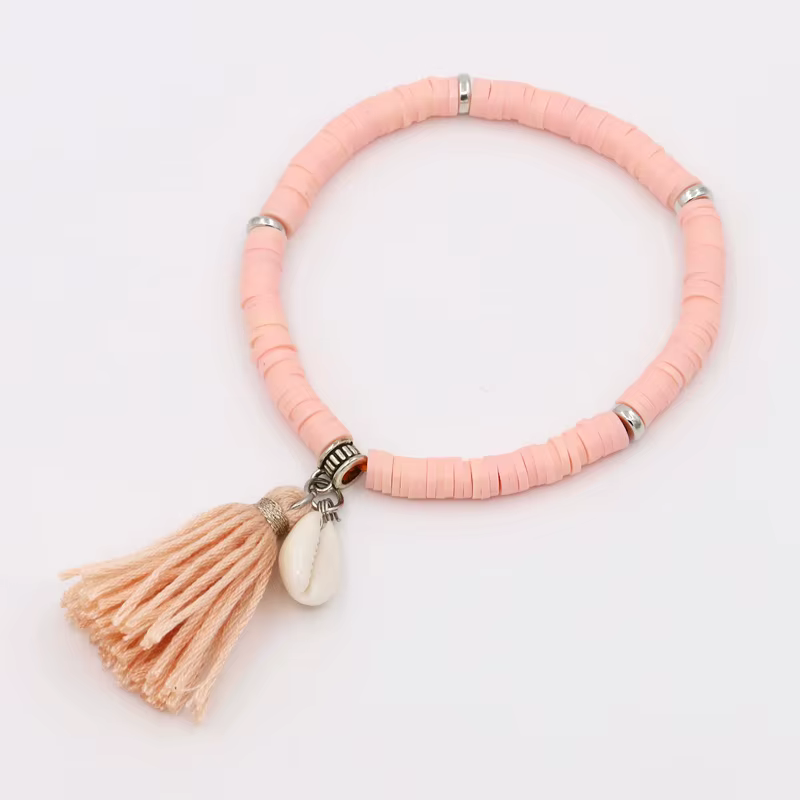 VONNOR bijoux faits à la main femme Bracelet Boho multicolore polymère argile perlée coquille gland 