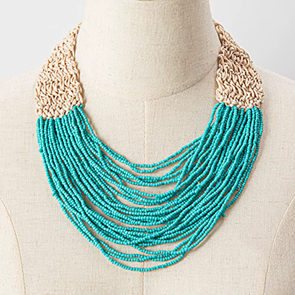 KAYMEN mode fait à la main petits brins de perles collier déclaration bohême collier ras du cou Mult