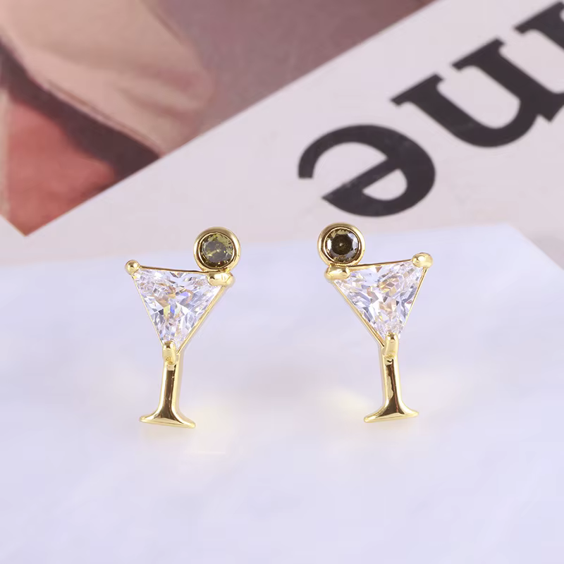 Ensembles de bijoux de cocktail de vin élégants mignons pour les femmes, boucles d'oreilles, collier