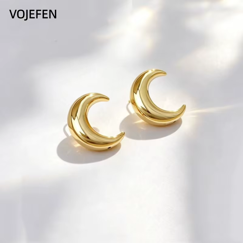 VOJEFEN Au750 Boucles d'oreilles en or 18 carats originales, boucles d'oreilles amusantes, certifiée