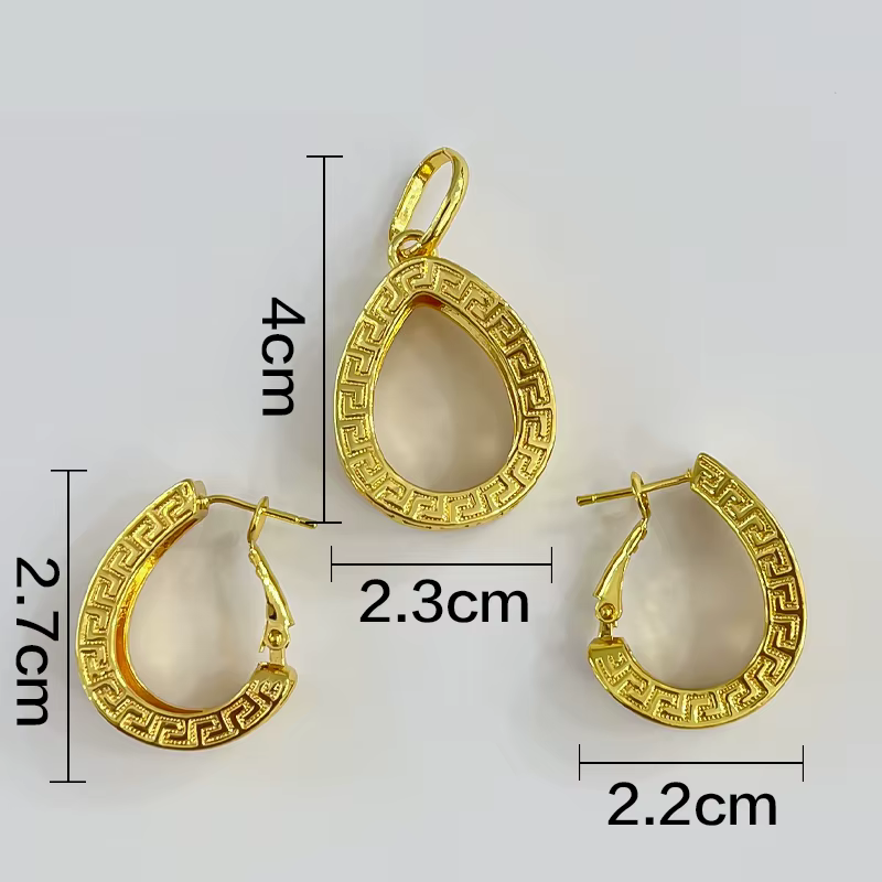 Ensembles de bijoux dorés de dubaï pour femmes, collier de mariée italien de luxe, pendentif, boucle