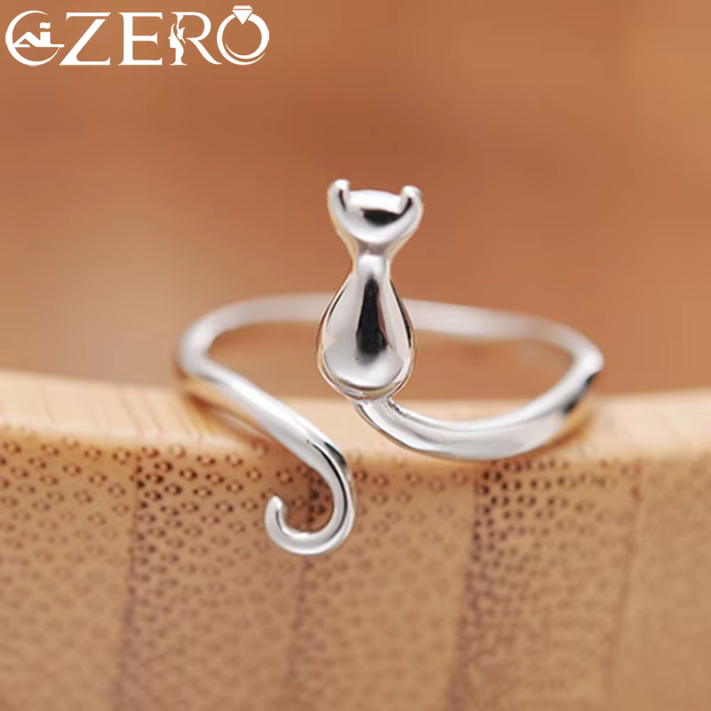 Bagues chat en argent Sterling 925 pour femmes, bijoux de fiançailles de luxe de styliste, offres fé