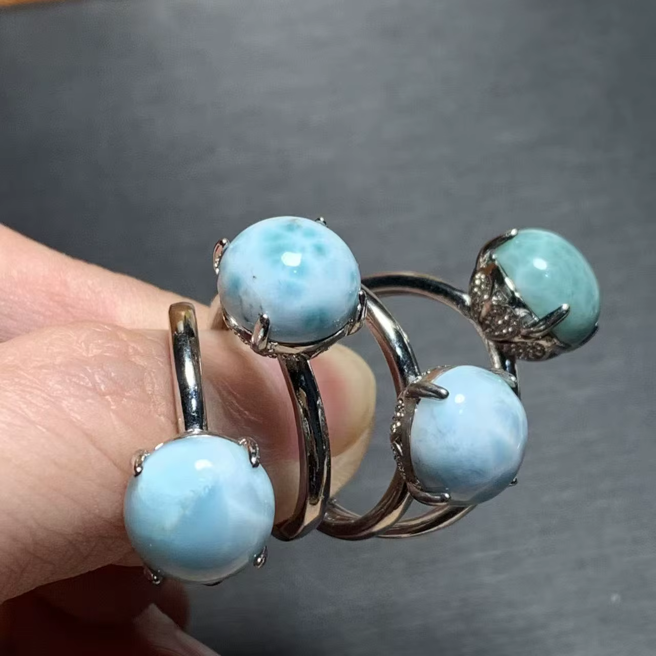 Bague en Larimar naturel 50, réglable, en forme de cœur, pour femme, bijoux pour femme, cadeau, vent