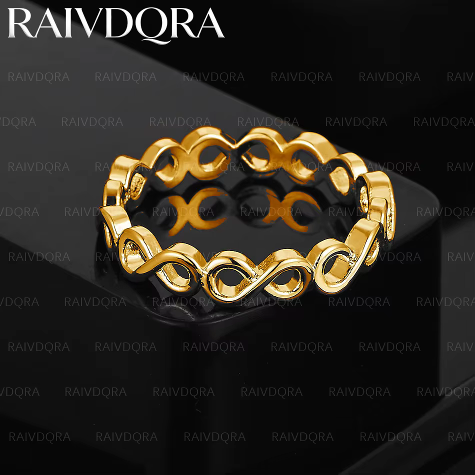 Bague de fiançailles plaquée or 18 carats avec signe infini pour hommes et femmes, bijoux de mode, a