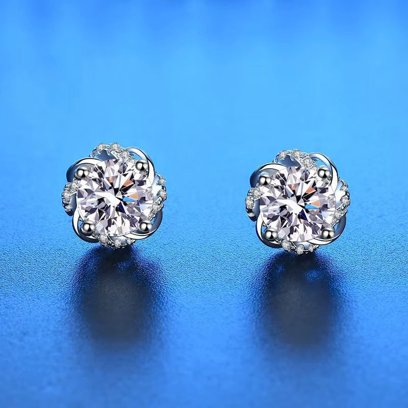 Nouvelles boucles d'oreilles en argent sterling 925, bijoux brillants pour femmes, mariage, fiançail