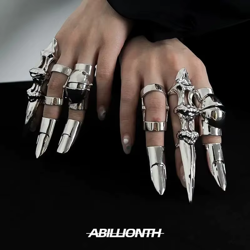 Bague d'index d'exosquelette en métal, conception de Niche, anneau de doigt réglable à sens avancé