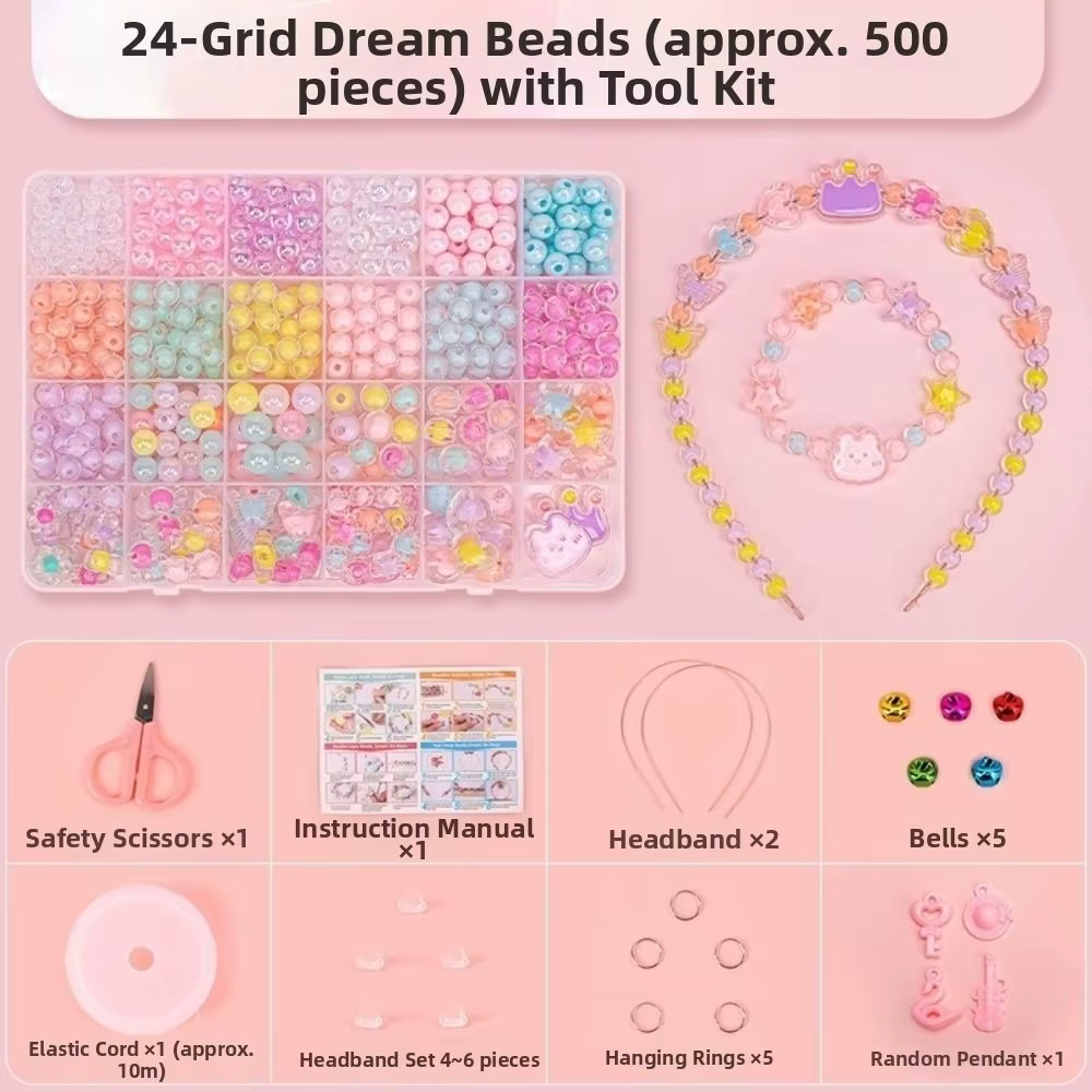 Kit de perles faites à la main, 24 grilles, perles créatives en acrylique, Kit de fabrication de bra