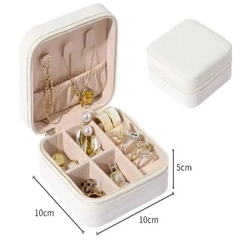 Mini boîte de rangement de bijoux, Portable, pour la maison, les voyages, les boucles d'oreilles, le