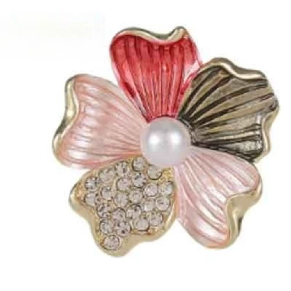 Broche en émail motif lotus, badges de mode, bijoux exquis en forme de fleur de perle