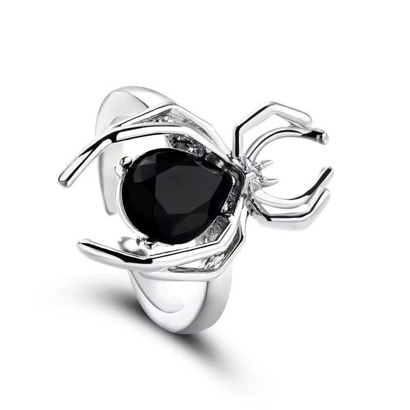 Bague gothique Punk en forme d'araignée irrégulière pour femmes et hommes, anneau d'ouverture en Zir