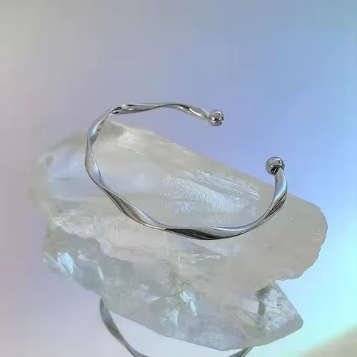 Bracelet Vintage en argent Sterling 925 et perles de bambou pour femmes, perles rondes de Style coré