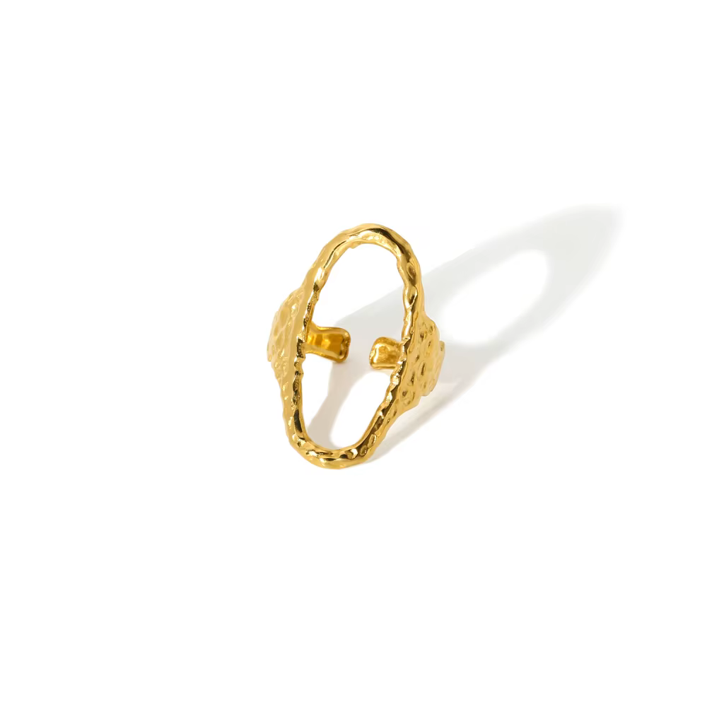 Anneau ajustable en acier inoxydable plaqué or, plusieurs maillons, chaîne torsadée, Vintage Punk, a