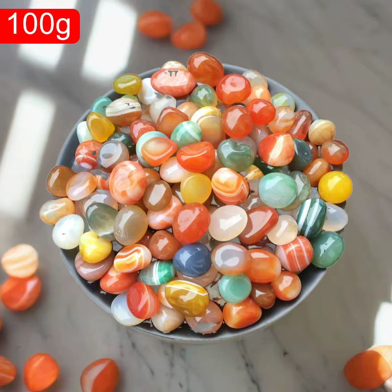 100/200g 1 ~ 1.6cm galets colorés Agate naturelle cristal galets pierres décoratives pour Aquariums 