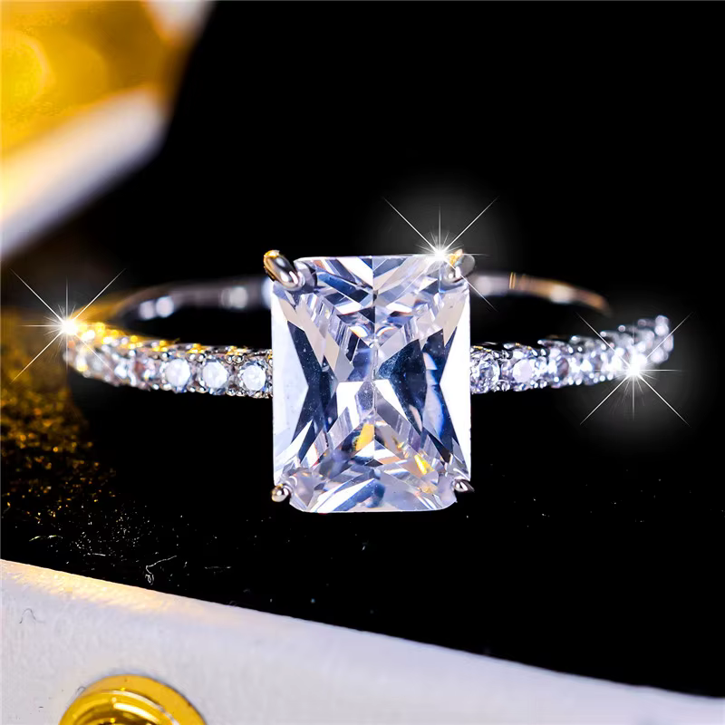 Bague de fiançailles vintage en or rose pour femme, bijoux de mariage, mignon, blanc, femme, documen