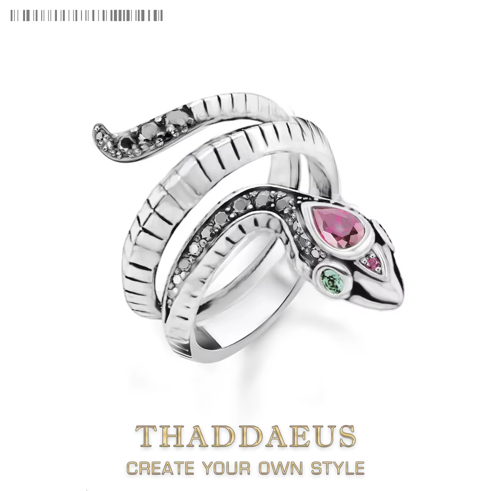 Bague serpent pierres noires Style européen, bijoux fins classiques pour femmes, tout nouveau cadeau