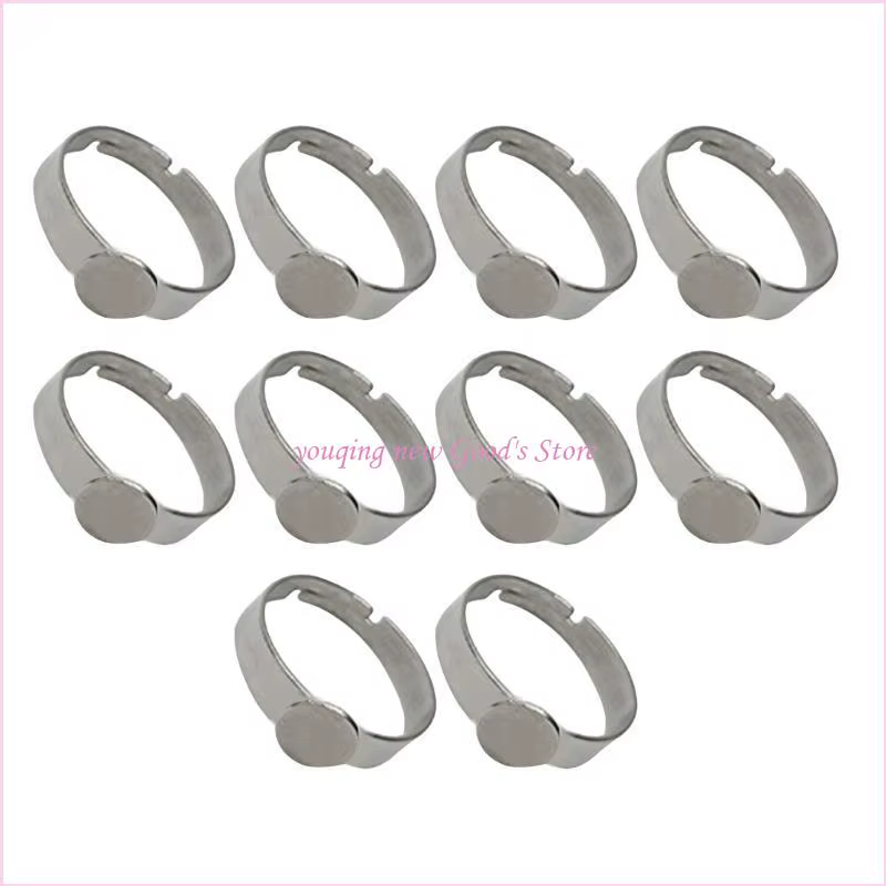 57QA – lot 10 anneaux réglables en acier inoxydable, Support pour accessoires bricolage