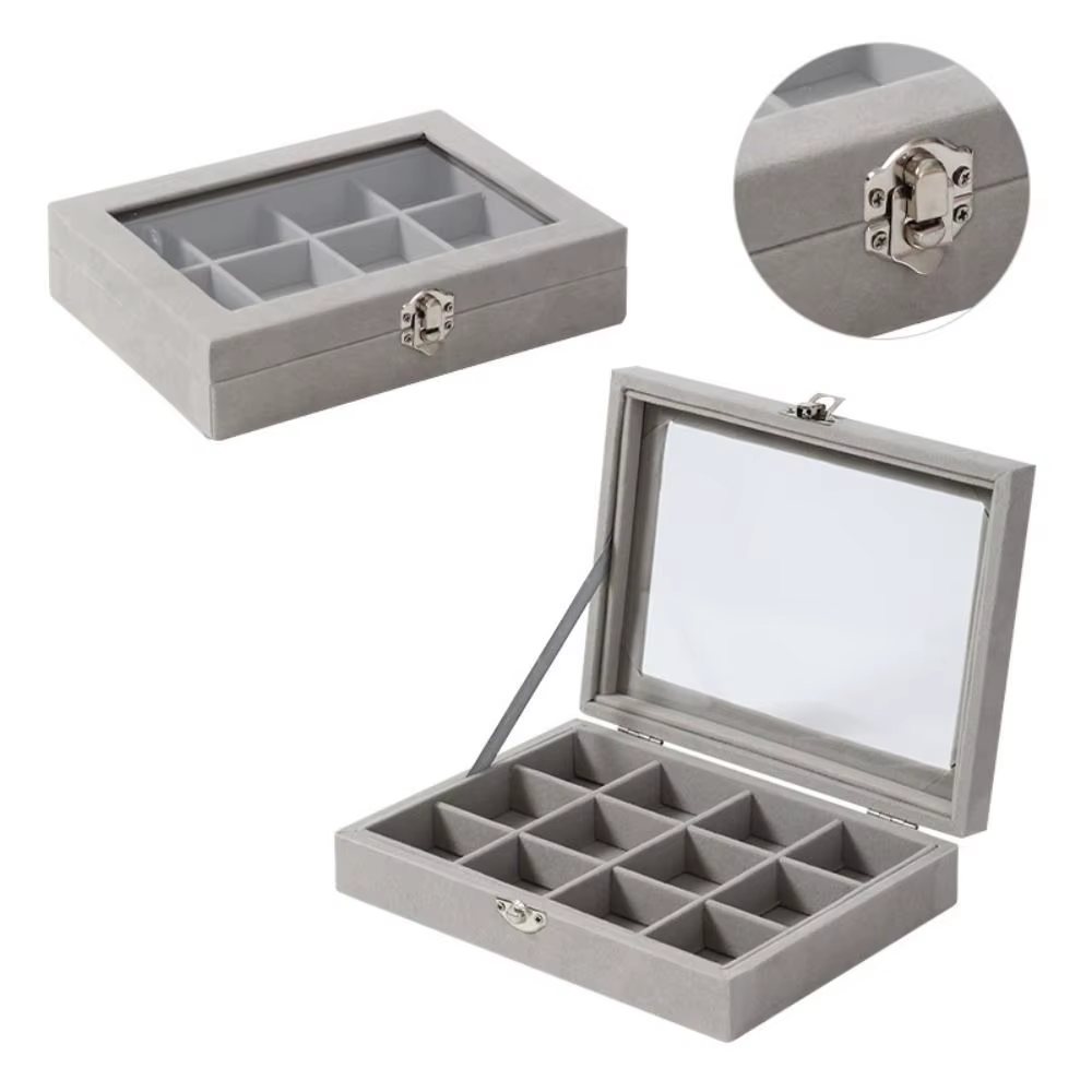 Boîte à matiques en velours portable, organisateur de bijoux multifonctionnel, stockage anti-poussiè