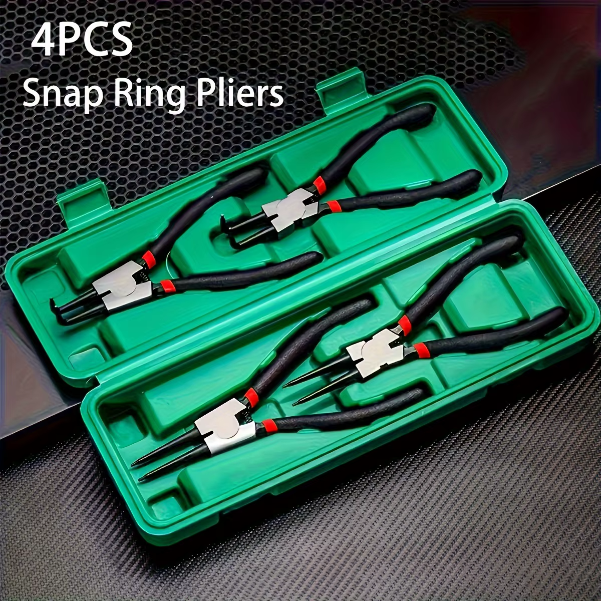 Jeu de 4 pinces à circlips, 7 pouces, robustes, pour l'extraction et la pose de circlips internes/ex