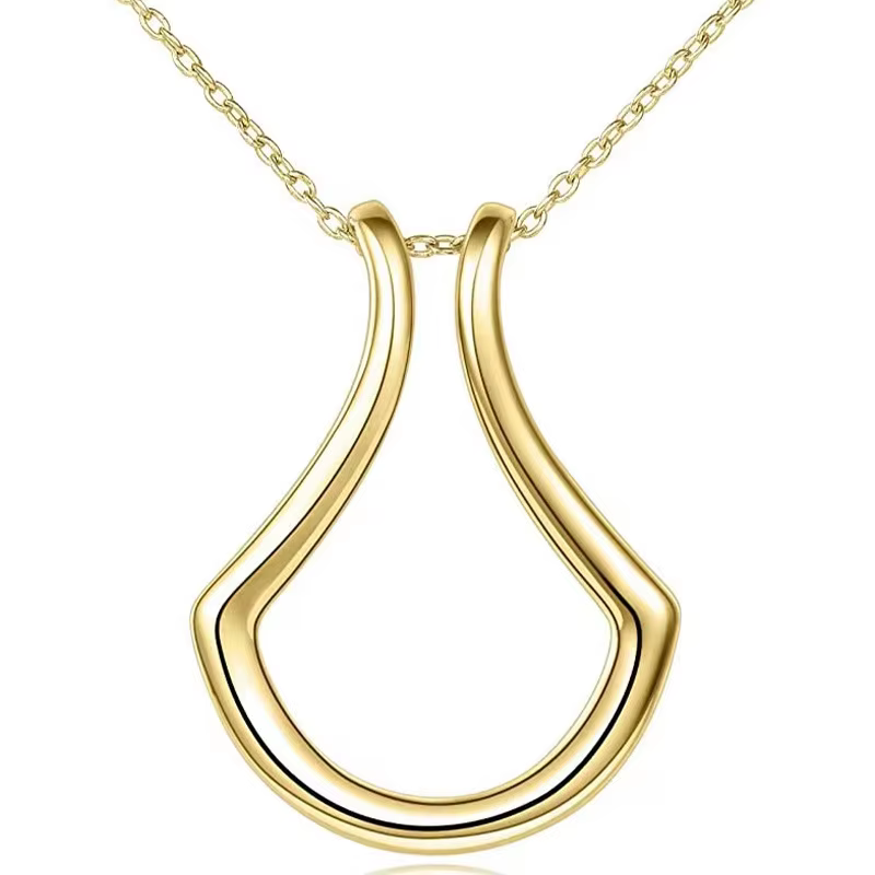Collier porte-bague délicat en fer à cheval, colliers porte-bague goutte de montagne, porte-bagues d