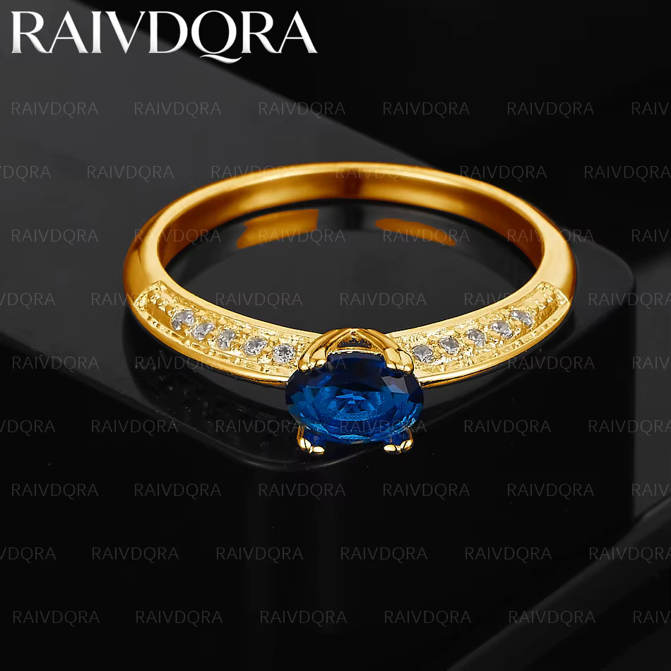 Bague fine en Zircon bleu plaqué or 18 carats pour femmes, bijoux à la mode, accessoires de charme p