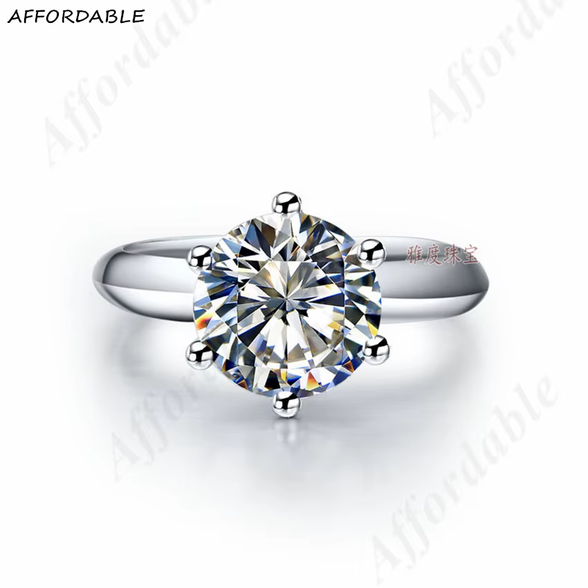 Bague de fiançailles en or blanc massif AU750, 1CT, Moissanite, Solitaire, diamant, bijoux d'anniver
