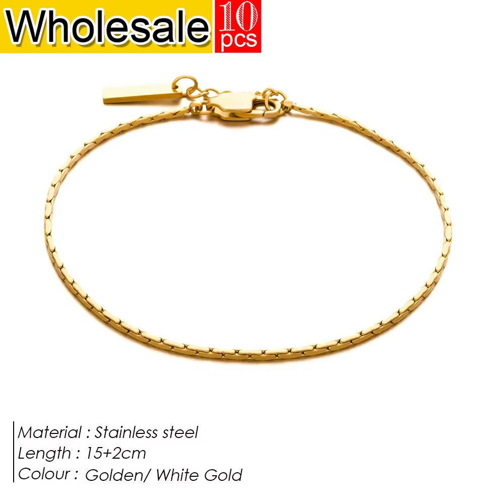 Chaîne carrée marteau pour hommes, bracelet simple et personnalisé, aucune différence de couleur, bi
