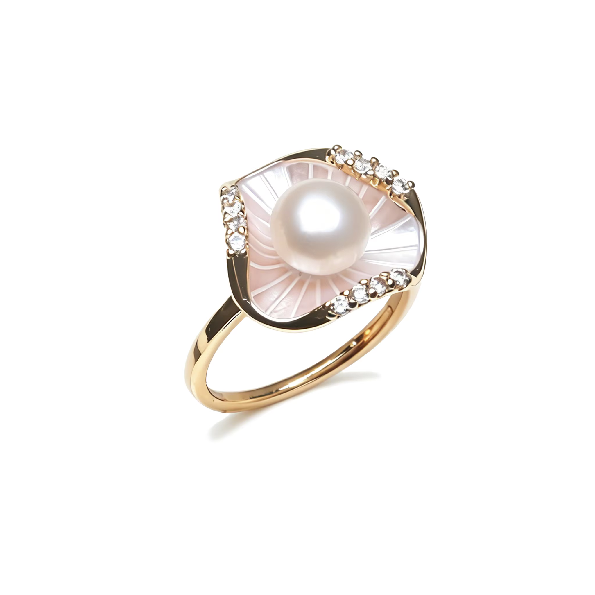 Bague en argent sterling 925 véritable avec perle, pour femme, perle d'eau douce naturelle blanche e