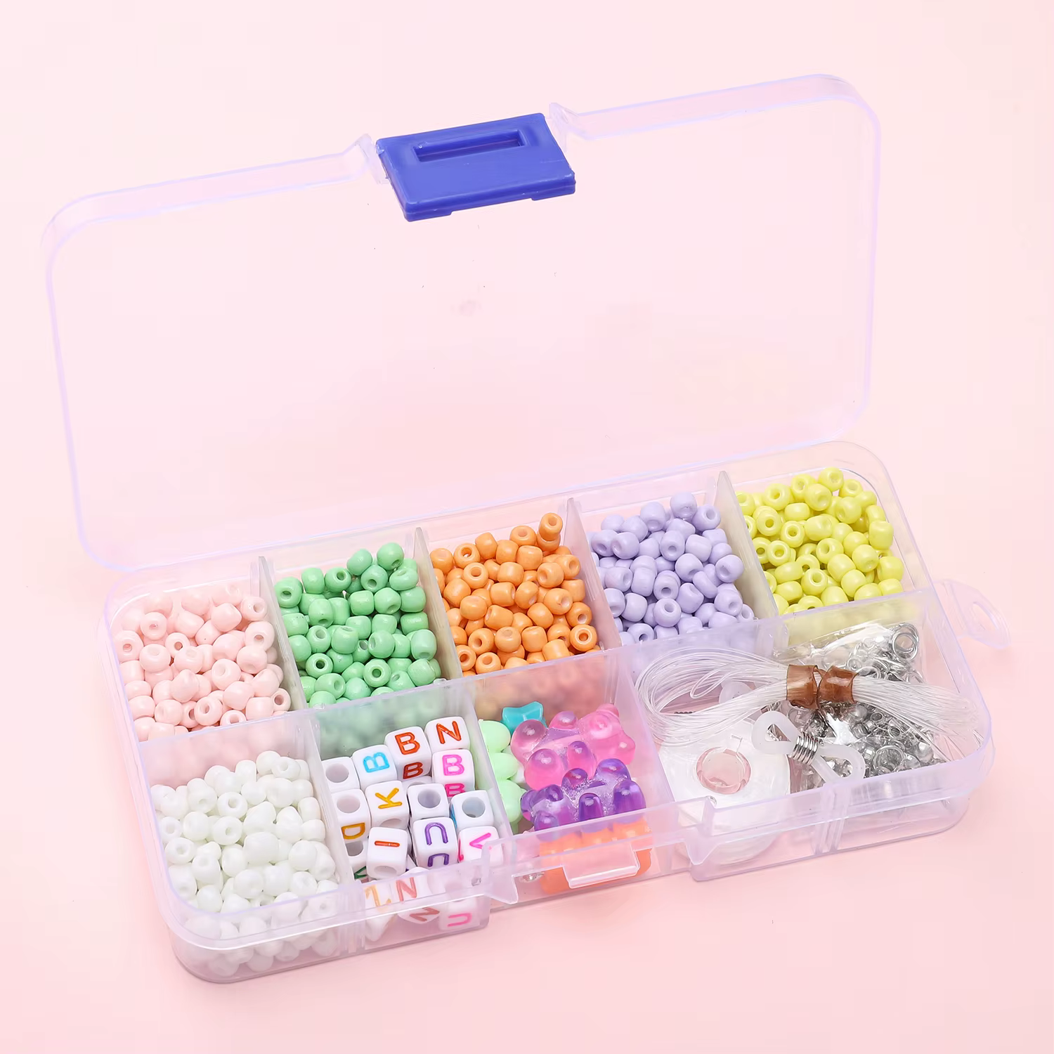 Kit de perles de verre bricolage pour bracelet, petit ours, navire chia, lettre, bijoux, cadeau d'an