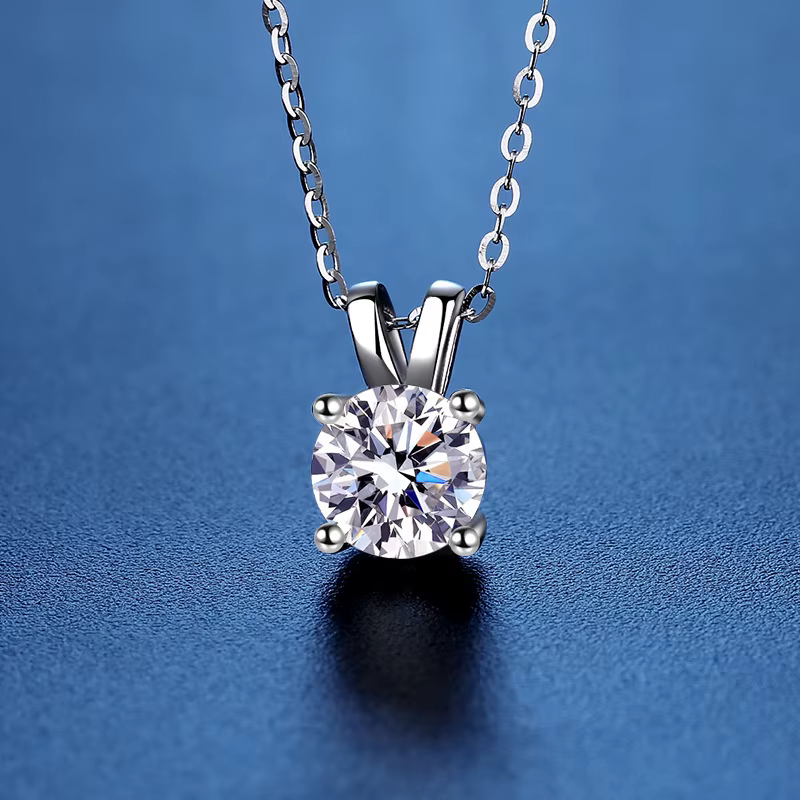 PomerceJelly-Collier Pendentif Moissanite pour Femme, Argent Sterling 925, Qualité Supérieure, ixde
