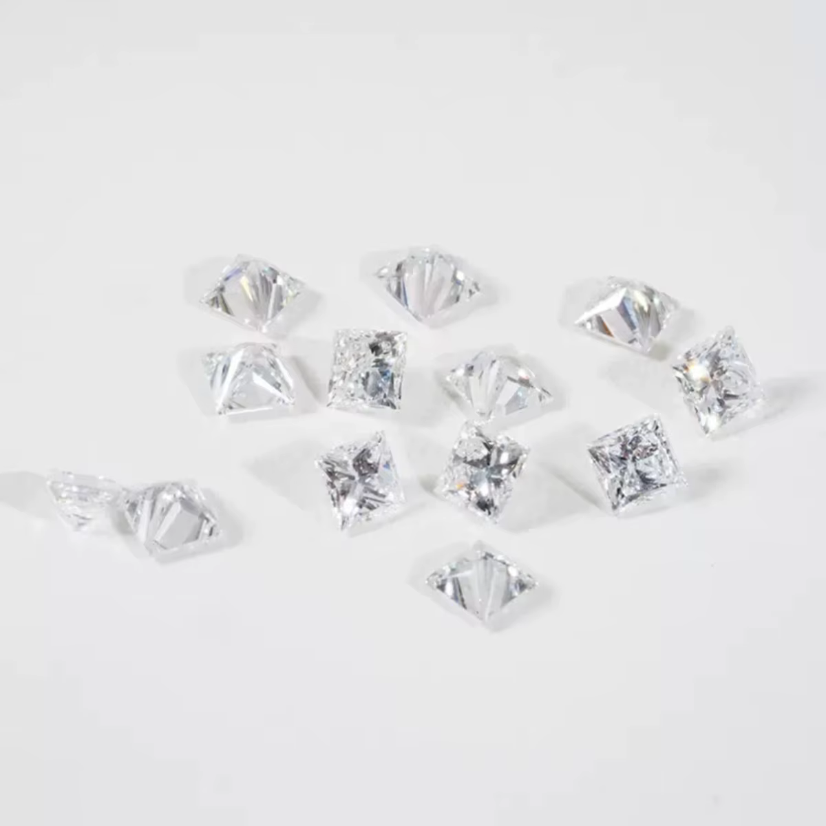 Diamant de taille princesse, couleur DEF, pureté VS, diamant de laboratoire, diverses tailles, pierr