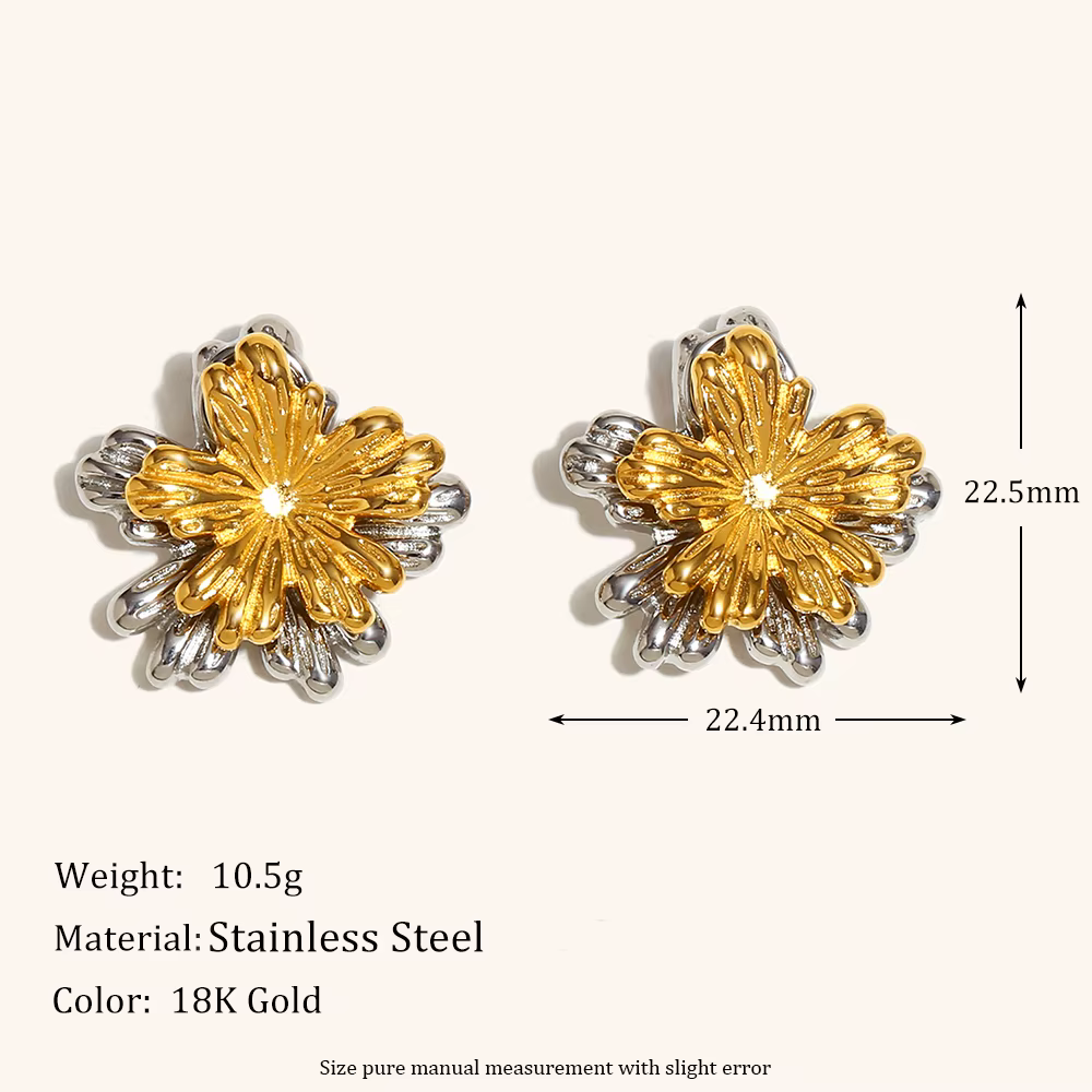 La. Muses – boucles d'oreilles rétro Double couche en acier inoxydable pour femmes, feuilles de coul