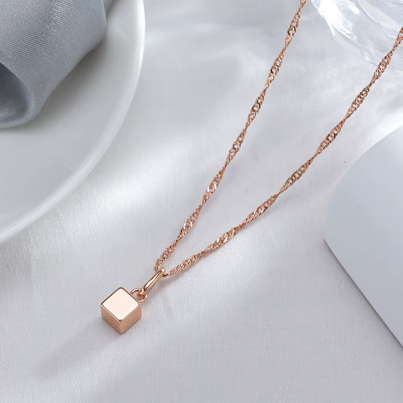 Jcorde YDREAM-Pendentif Carré Brcorporelle pour Femme, Collier Long, Bijoux Géométriques pour Bol, A