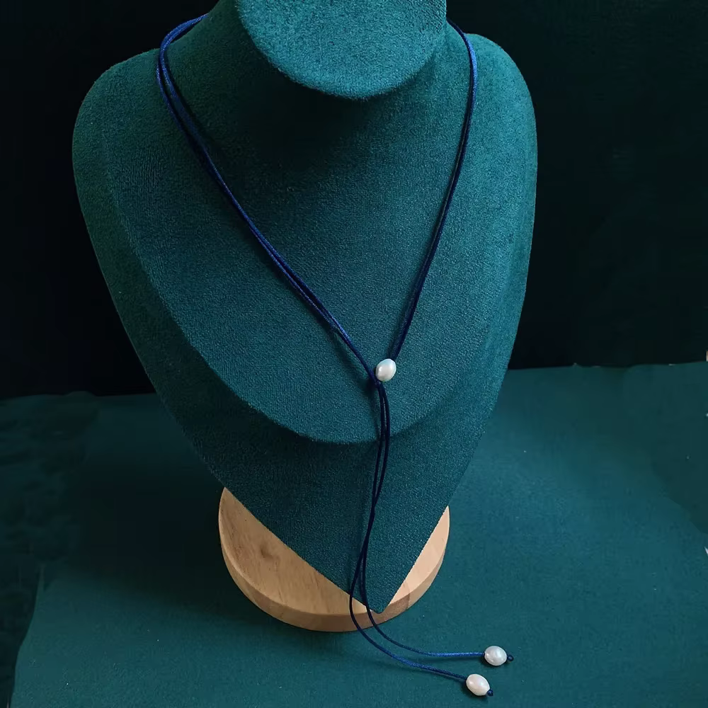 Collier de Perles d'Eau Douce Naturelles, Bijoux Gothiques, Simple, Longue Corde, Breloque, Pompon, 