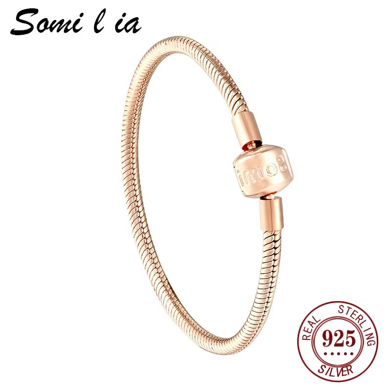 SOMILIA-925 – bracelet en argent sterling 925 pour femmes, en forme de serpent, original, à faire so