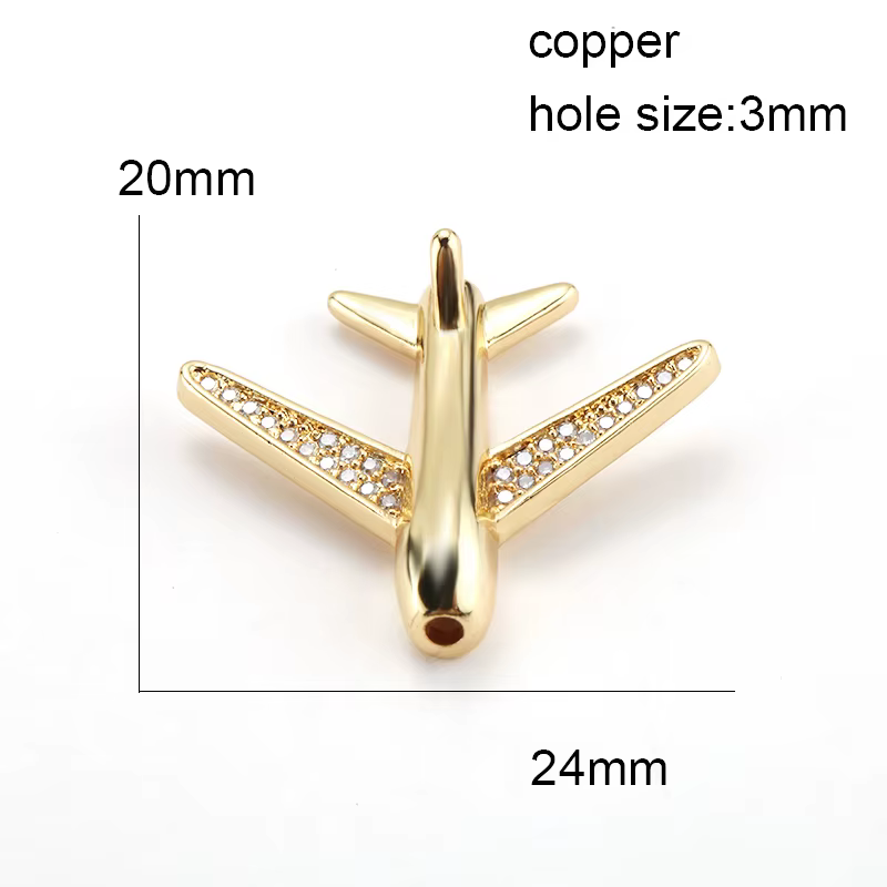 Perles d'avion incrustées de cuivre pour la fabrication de bijoux, fournitures exécutives, perles d'
