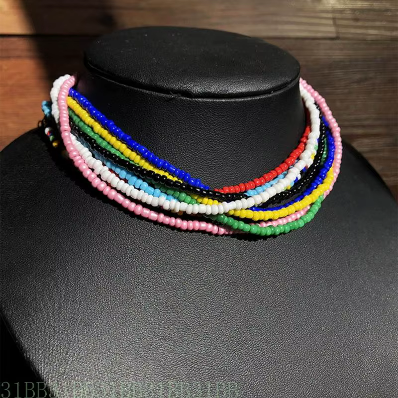 Collier perle couleur bonbon 31BB