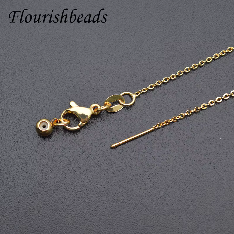 Chaîne en métal plaqué or, 30 pièces de 1mm de largeur, pour la fabrication de bijoux, DIY, vente en
