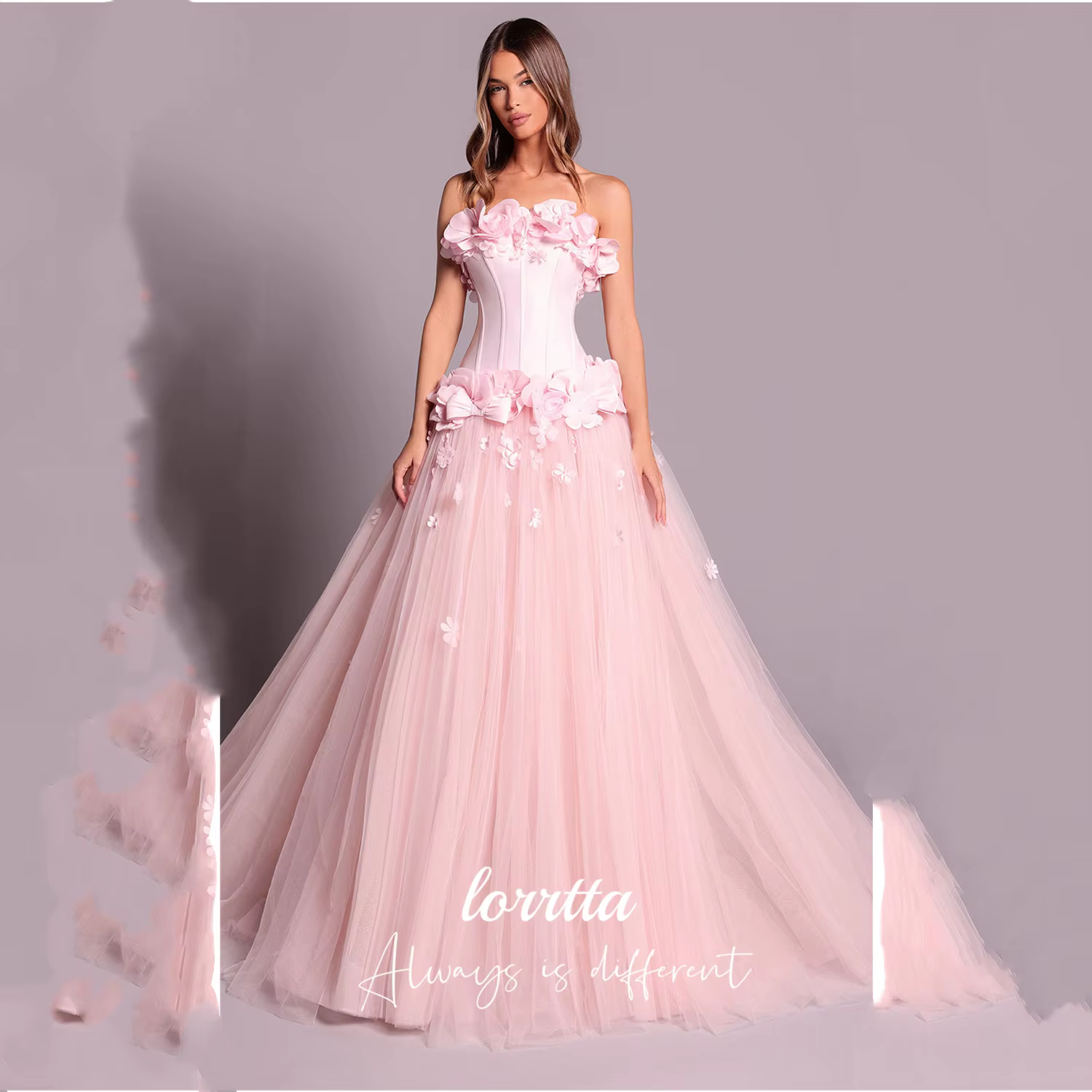 Lorrtta a-ligne robes De mariée pour les fêtes rose robes De soirée élégantes 2025 personnalisé robe