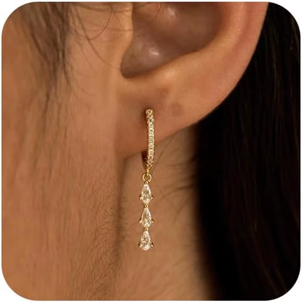 Petites boucles d'oreilles créoles plaquées or/argent 14 carats pour femmes, boucles d'oreilles pend